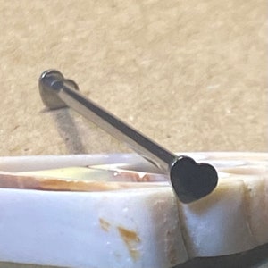 HEART End Industrial Barbell ASTM F136 Titanium Piercing INTERNALLY Threaded 14G 1 1/4" 1 3/8” 1 1/2” Scaffold Upper Ear Bar