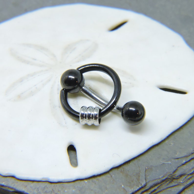 Vertical Hood Piercing Barbell Midnight Black 14G 12G Etsy