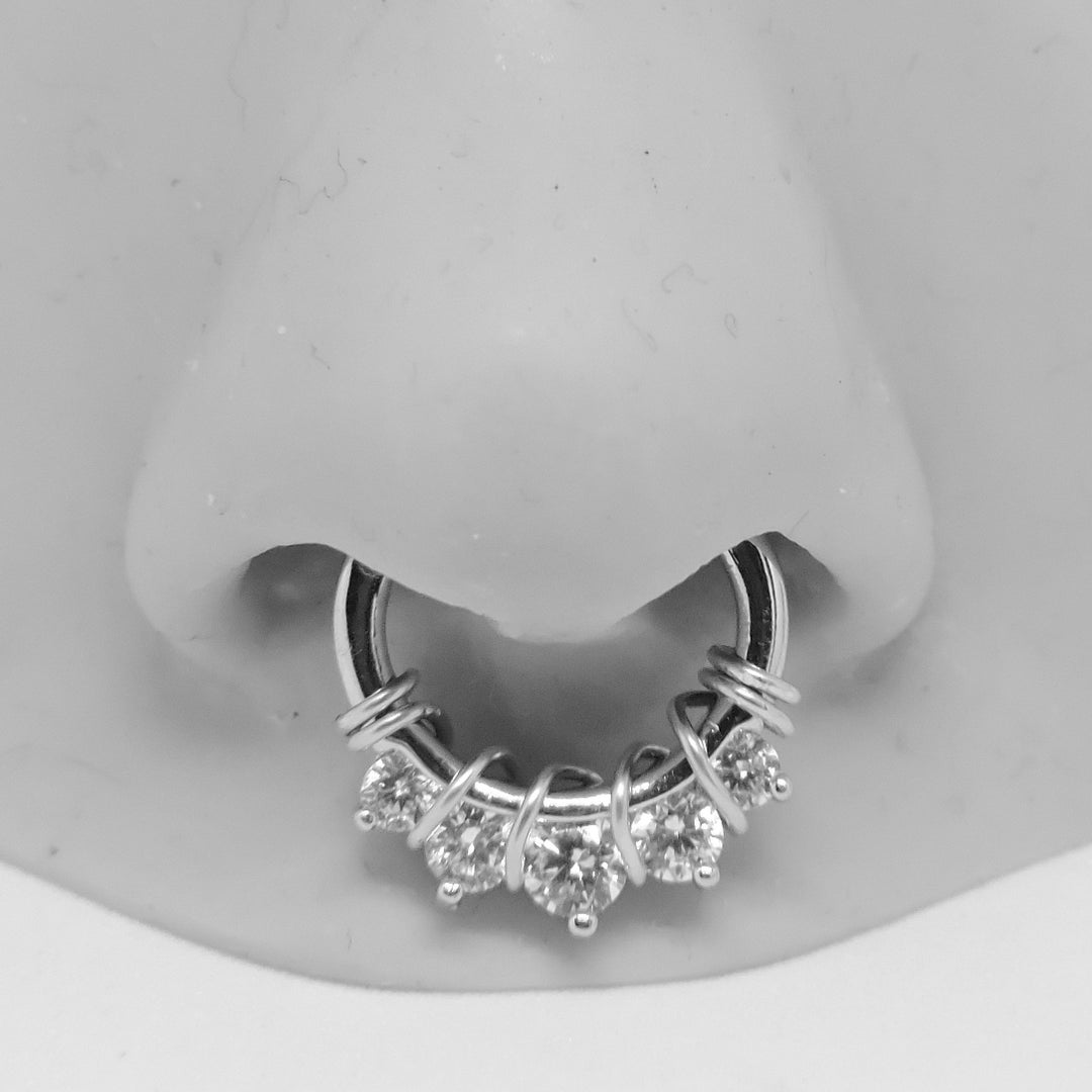 Septum Clicker Nose Ring Hoop 16 Gauge 3/8 Daith Etsy