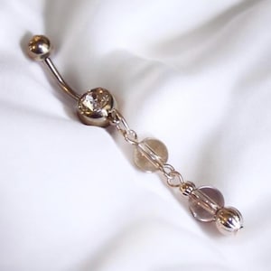 Piercing para el ombligo - Joyería para el ombligo - Piercing para el ombligo - Anillo colgante - Joyería de cristal de cuarzo para el ombligo