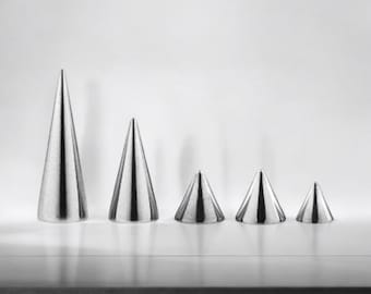 SILVER Replacement Spike Ends SET of 2 or 4 - 4mm 8mm 12mm Surgical For 16G 14G 12G External Thread Barbell - Body Jewelry Parts & Findings