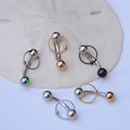 Vertical Hood Piercing Barbell 14G 12G 10G VCH Slave Ring - 5 Colors
