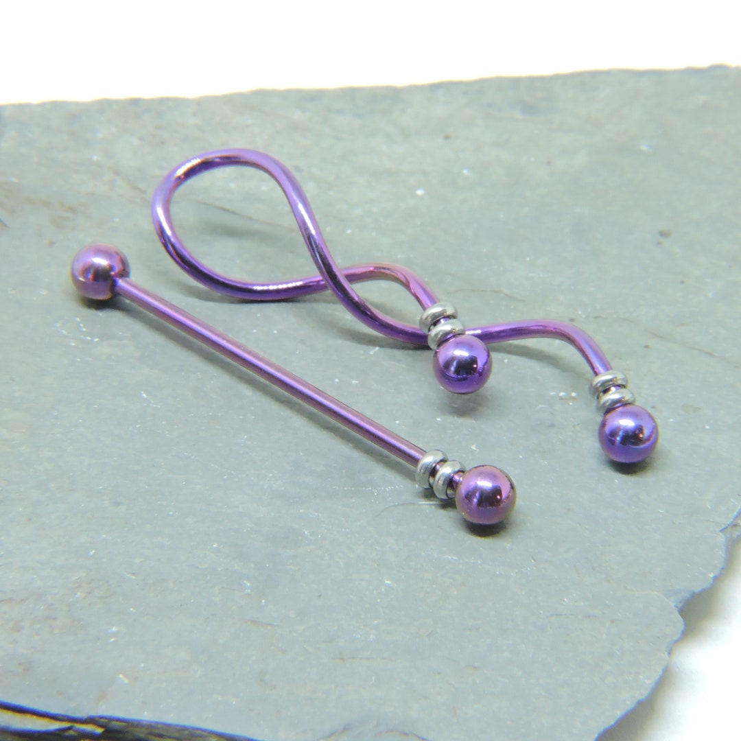 Industrial Barbell SET of 2 1 1/2 Straight & 1 5/8 Spiral Beaded Bars