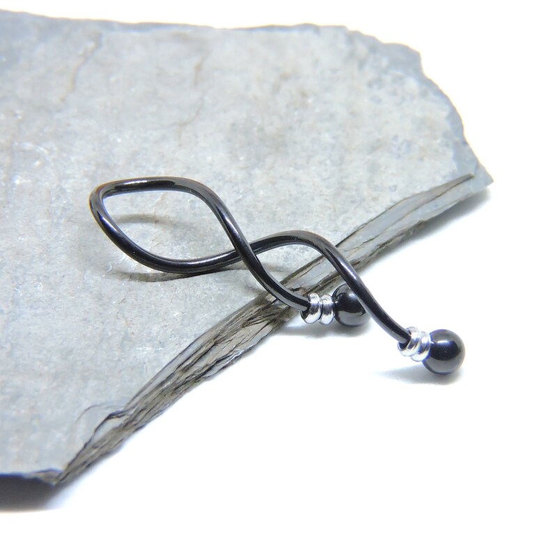 Industrial Barbell Spiral Beaded Industrial Piercing Etsy