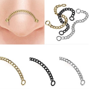 JUST THE CHAIN Nose Chain - For Nose Screw or Nose Pin or Nose Ring - Must Have at Least 2mm End - Chain Nose Jewelry