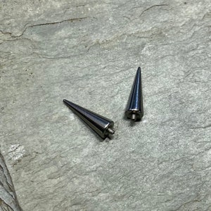 INTERNALLY THREADED Replacement Spike Ends Set of 2 - 4mm or 4x6mm TITANIUM For 14G or 12G Barbell - Body Jewelry Parts & Findings