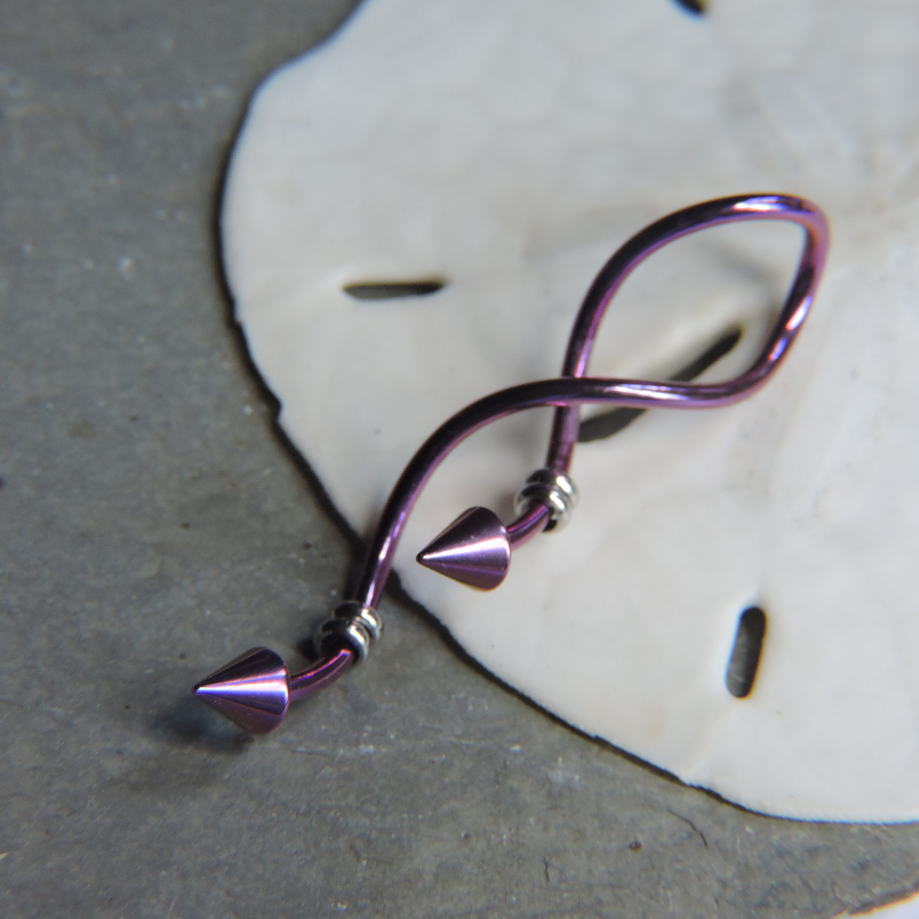 purple-industrial-barbell-spiked-spiral-14g-1-5-8-scaffold-piercing-etsy
