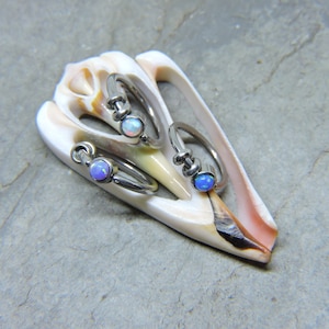 VCH or HCH Ring - Vertical or Horizontal Clit Hood Jewelry - Opalite - 18G 16G 14G 12G  Blue Purple Pink Green or White Opal Clit Ring
