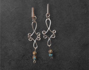 brincos de ágata estilo lustre