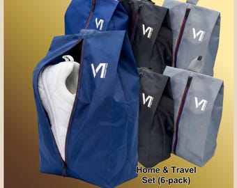 Shoe Bags For Travel (6-Pack), Zipper Shoe Bags, Luxury Heavy Duty Suitcase Protectors, viPRESTIGE