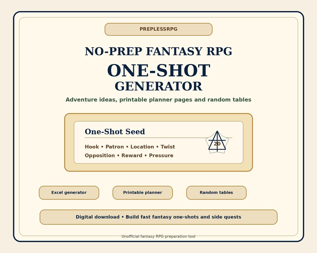 No-prep Fantasy RPG One-shot Generator | TTRPG Game Master Tool ...