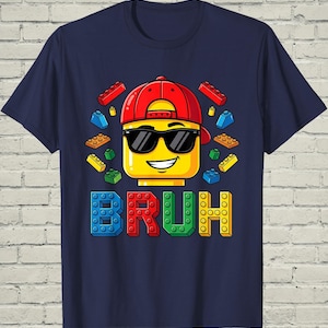 Master Builder Shirt, Funny Bruh Graphic, Bday Gift For Boy, Building Bricks Tee, Kids Block Party Top
