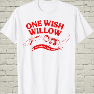 One Wish Willow Tree Graphic Tee, Front And Back Botanical Print, Birthday Gift For Cottagecore Nature Lover