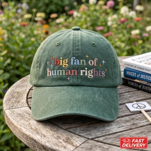 Casquette brodée représentant les droits de l'homme, casquette de justice sociale pour l'égalité féministe