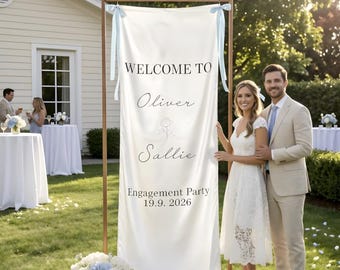 Personalized Wedding Welcome Sign Fabric,Elegant Silk Wedding Banner,Custom Name Wedding Sign, Modern Minimalist Wedding Decor.