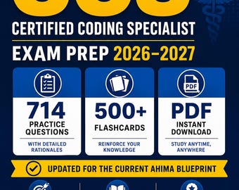 AHIMA CCS Exam Study Guide 2026–2027 | 714Practice Questions | Coding Specialist Review PDF