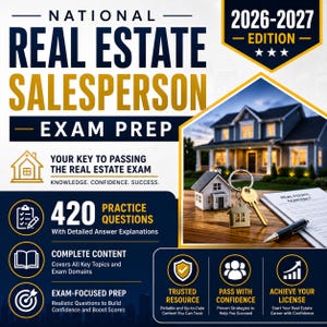 National Real Estate Salesperson Exam Prep 2026-2027: 420 Practice Questions with Detailed Answer Explanations