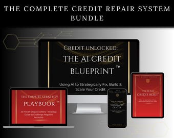 Complete Credit Repair Bundle | Ebook + 25 Dispute Letters + Tracker + 30-Day Plan | AI Credit System | FCRA DIY Kit | Digital Download