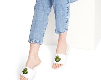 Grinning Grape Character Sandals | Removable Strap Slide Sandals