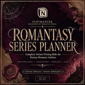 Romantasy Template, Notion Series Planner With Character Wiki