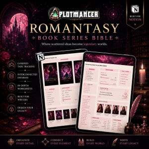 Romantasy-Serienplaner-Vorlage | Fantasy-Schreibbibel, Charakter-Wiki, Weltenbau, Beziehungstracker