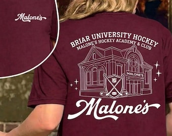 Malone’s Briar Hockey Shirt, Briar U Hockey Tee, Off Campus Inspired T-shirt, Malone’s Hockey Sweatshirt, Hockey Romance Shirt, Bookish Gift