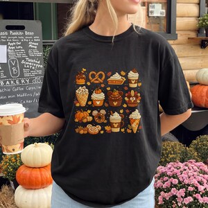Fall Treats T-Shirt, Pumpkin Spice Dessert Tee, Cute Autumn Snack Shirt, Thanksgiving Food Gift, Cozy Harvest T-Shirt