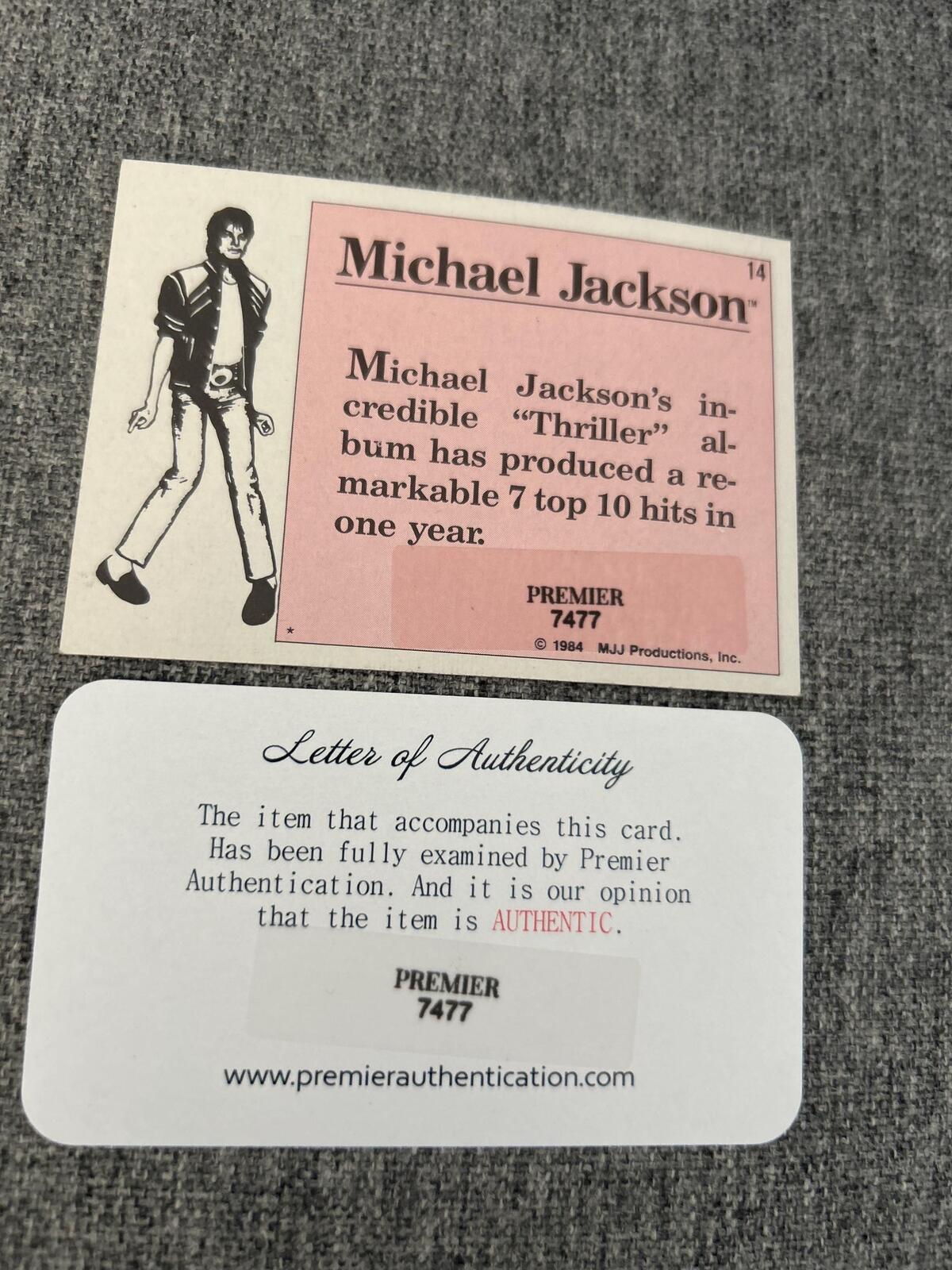 Michael Jackson Singer Signed Autographed Music Trading Card COA