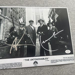 Andy Garcia och Kevin Costner signerade, signerade, 8x10, filmfoto från The Untouchables, äkthetsintyg