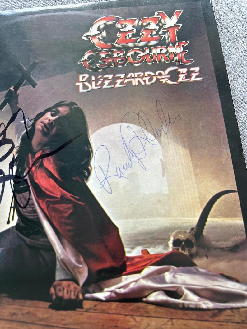 Randy Rhodes & Ozzy Osbourne Signed Autographed Blizzard of Ozz Vinyl ...