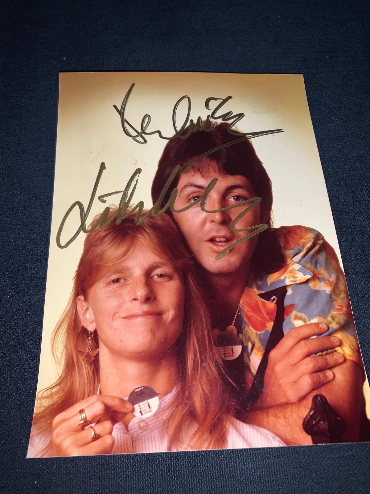 Paul Mccartney and Linda Mccartney Signed Autographed 5x7 Photo