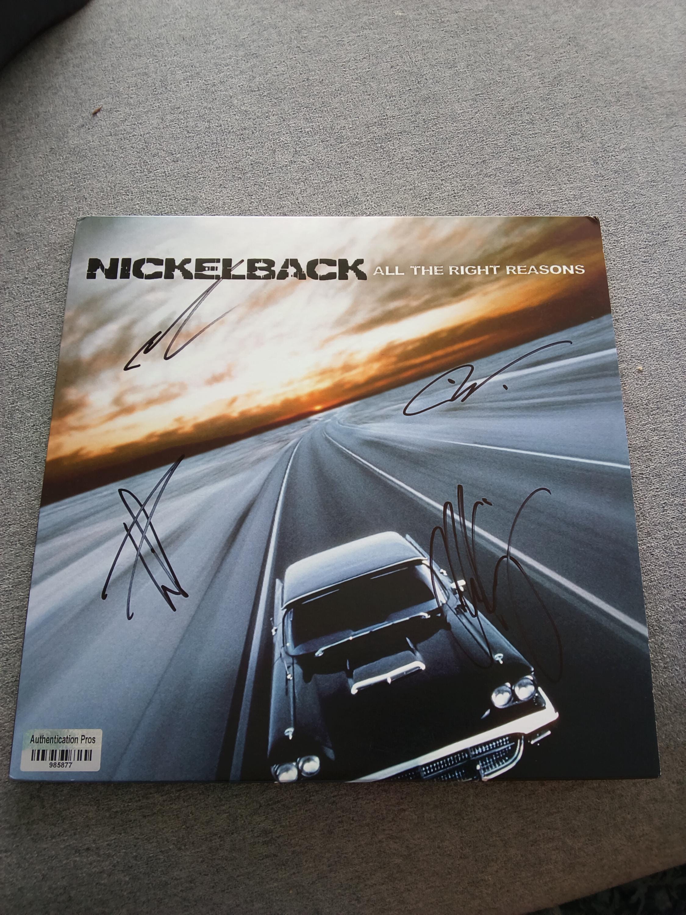 Nickelback Signed Autographed Chad Kroger +3 All the Right Reasons