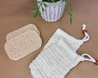 Seifensäckchen, Luffa Peeling-Pad – natürliches Badezubehör