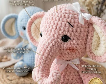 Elefant Häkelanleitung: Anfängerfreundliches Amigurumi Plüschtier (PDF in englischer Sprache)