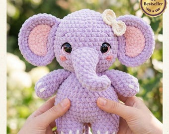 Elise Elefant Häkelanleitung, Sploot Serie Amigurumi Plüschtier (PDF Download)