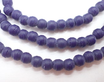 26" strand matched 5.7 mm cobalt blue PROSSER pressed Czech trade beads African