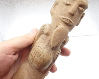 Unique Handmade Thai Thailand Carving Wood Sculpture Ancestor Figure Tribal Art