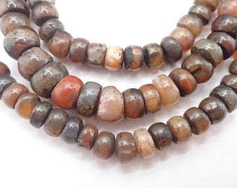 26" strand EXCAVATED antique AGATE CARNELIAN stone necklace trade beads Africa