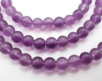 26" strand amethyst purple Czech glass beads collection African trade old estate