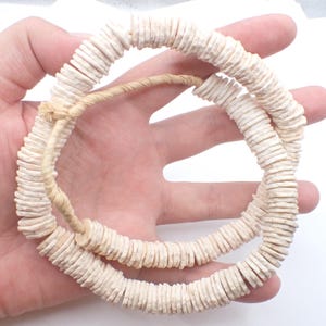 large strand ostrich shell heishi handmade spacer trade beads African tribal