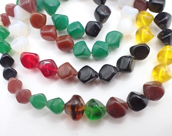 30" strand nugget glass Czech Bohemian glass beads authentic old African trade