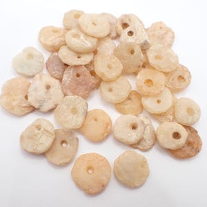36 pcs ancient NEOLITHIC QUARTZ stone disc beads old African trade Sahara tribal