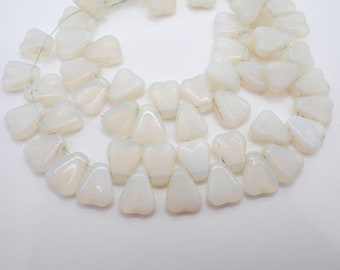 57 pcs opalescent 'paddle' Czech Bohemian pressed glass beads old African trade