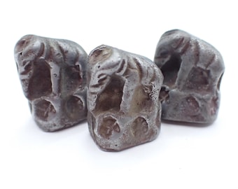 trio elephant silver metal amulet charms Buddhist Thai Asian trade Ganesh statue