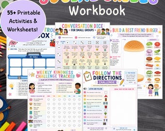 Social Skills Workbook for Kids | SEL Activities | School Counseling Worksheets | Friendship, Communication & Emotional Regulation