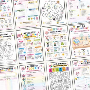 Executive Functioning Workbook & Activities For Kids | ADHD Support | School Counselor Resource | Focusing, Organization, SEL Skills image 2