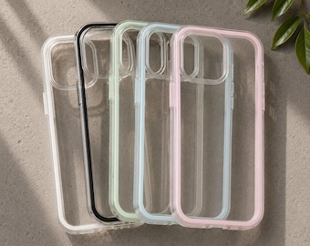 Candy Color iPhone Case Clear Back Shockproof Acrylic Cover for iPhone 17 16 15 14 13 12 11 Pro Max Plus