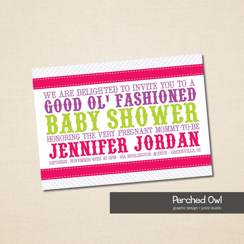 Baby Shower Invitation Good Old Fashioned Vintage Baby Etsy