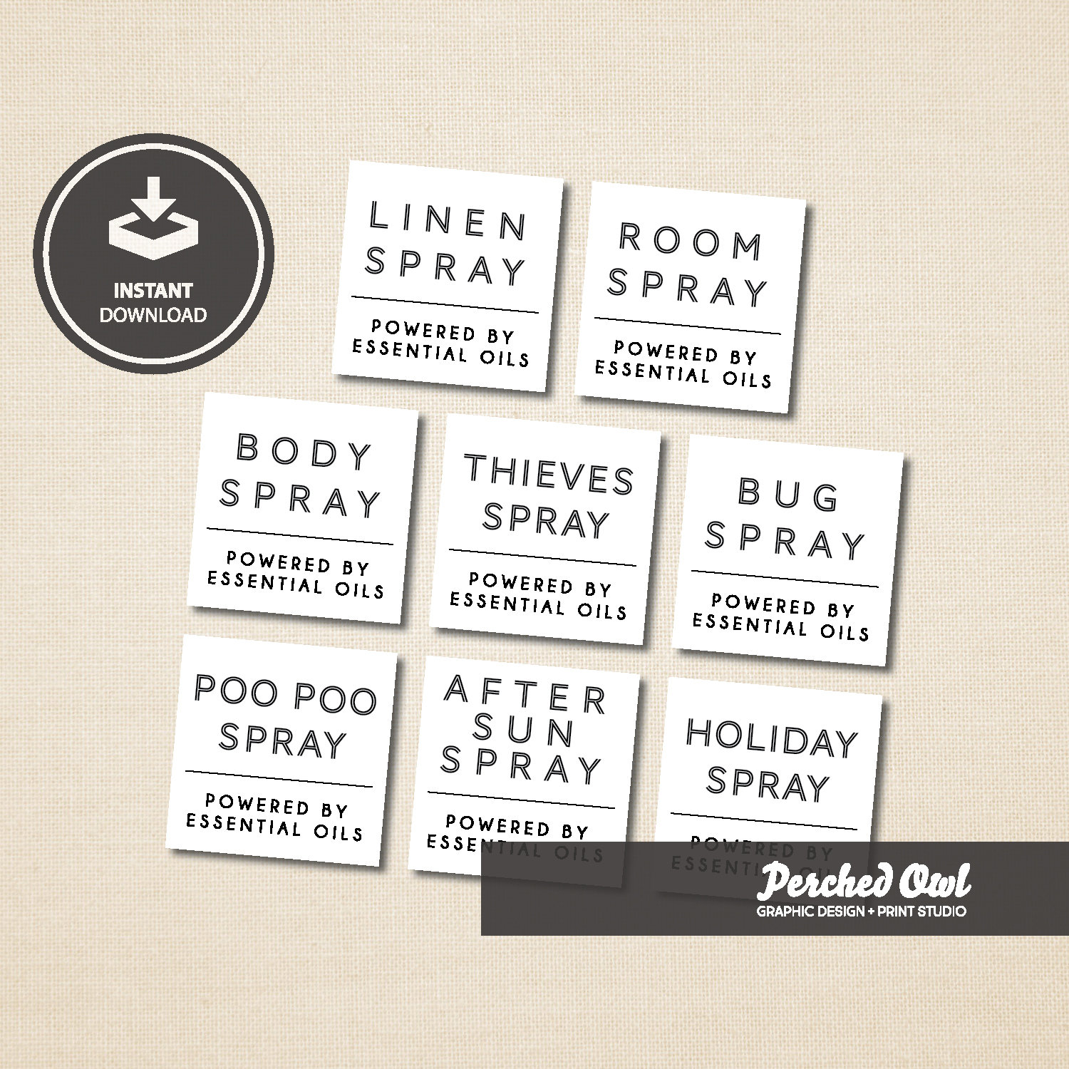 DIY Spray Bottle Labels 4oz Spray Bottle Essential Oils Etsy