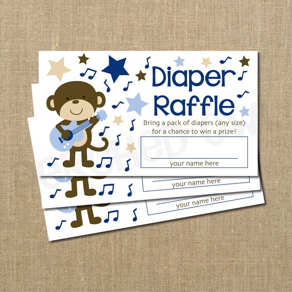 INSTANT DOWNLOAD Rockstar Monkey Baby Shower Diaper Raffle | Etsy